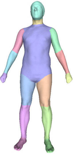 Ejemplo de partición corporal basada en parámetros biomecánicos y de diseño