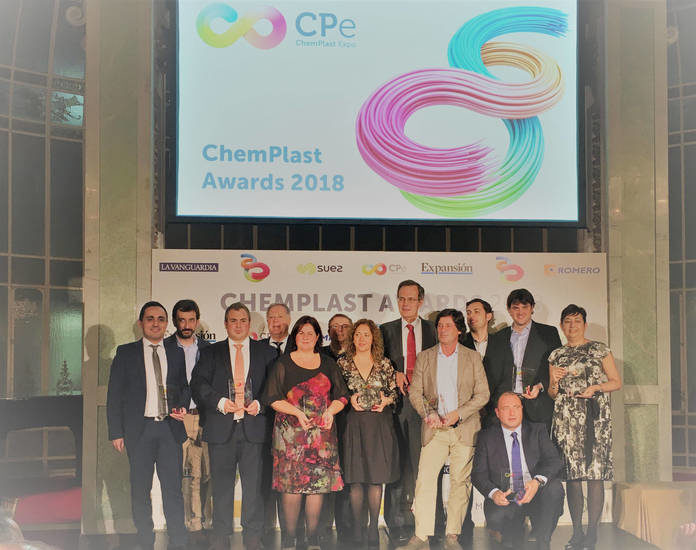 Imagen con los finalistas de los Premios Chemplast 2018