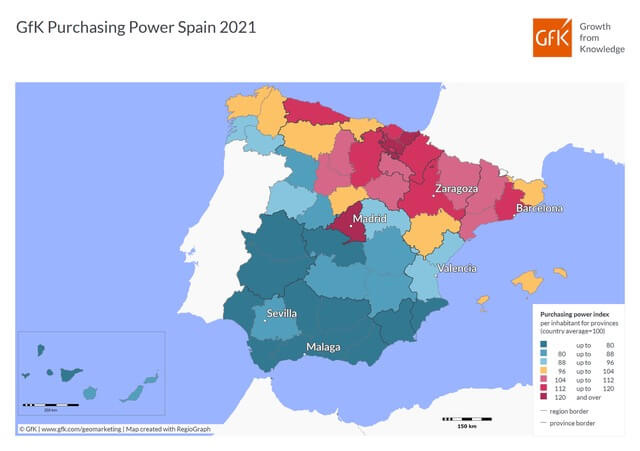 España, un 2% por debajo de la media europea en poder adquisitivo